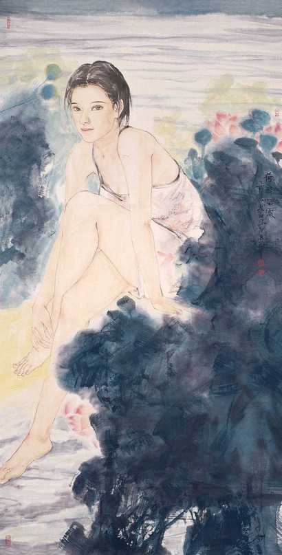 王淼田 2005年 荷花深处 镜心